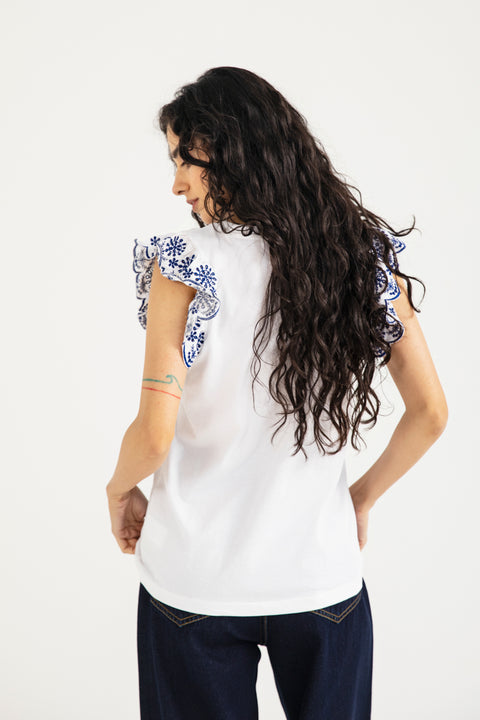 TEE WITH SCHIFFLI DETAIL