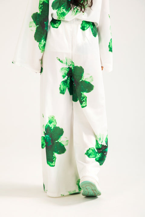 PRINTED SATIN TROUSER