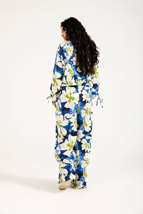 PRINTED WIDE LEG TROUSER