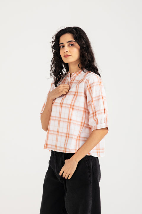 CHECKERED CROPPED TOP