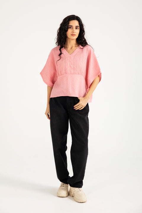 TEXTURED KIMONO TOP