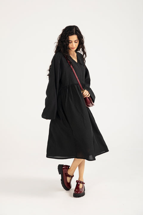 TEXTURED LONG DRESS