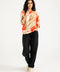 PRINTED TOP WITH HEM DETAIL