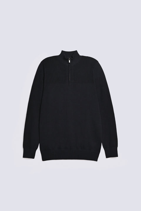 FULL SLEEVE ZIP PLACKET KNITTED POLO