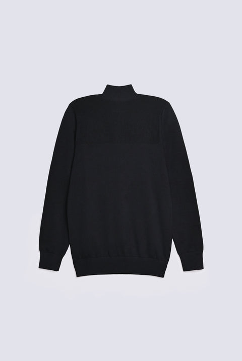 FULL SLEEVE ZIP PLACKET KNITTED POLO