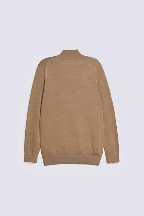 FULL SLEEVE ZIP PLACKET KNITTED POLO