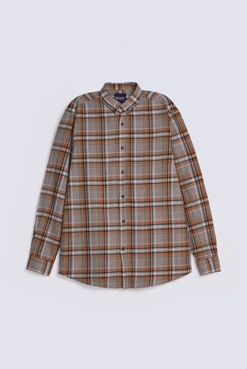BUTTON DOWN LINEN CHECK SHIRT