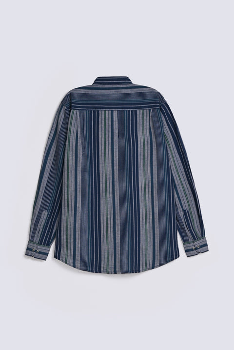 BUTTON DOWN LINEN STRIPED SHIRT