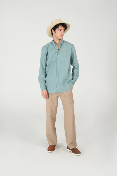 BUTTON DOWN LINEN SHIRT