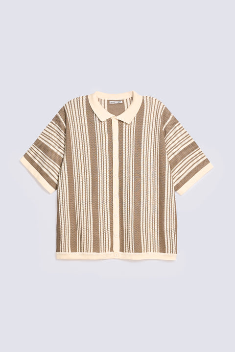 BUTTON DOWN BOXY FIT KNITTED POLO