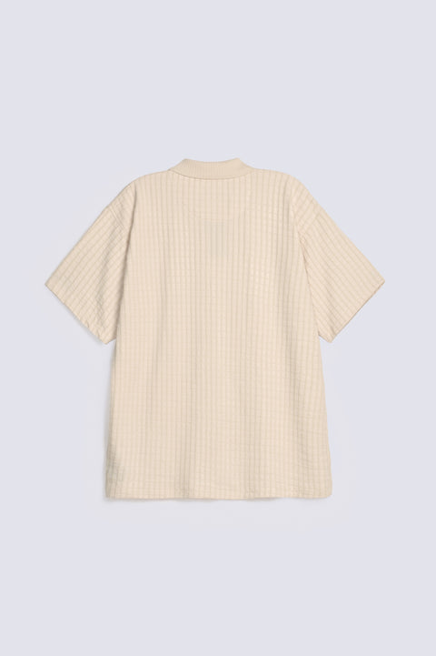 BAGGY FIT BUTTON DOWN TEXTURED SHIRT