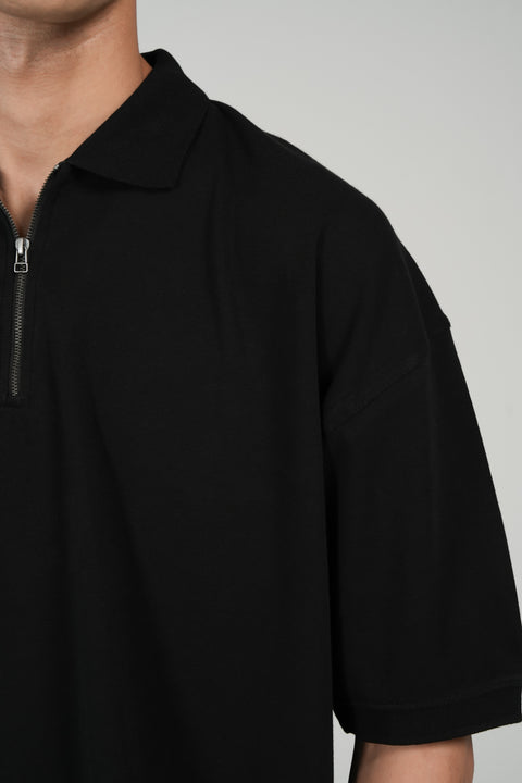 BOXY FIT ZIP PLACKET POLO