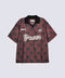 BAGGY FIT JOHNNY COLLAR TEXTURED PRINTED POLO