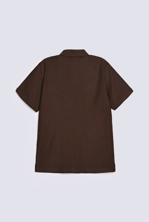 BUTTON DOWN TEXTURED POLO