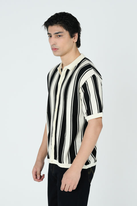RELAXED FIT BUTTON DOWN KNITTED POLO
