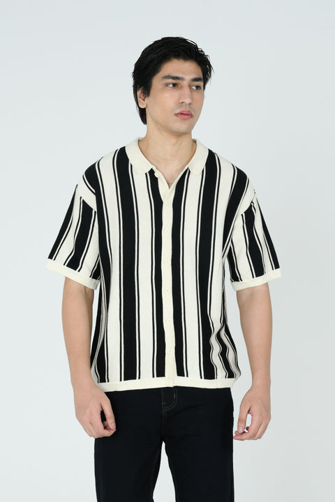 RELAXED FIT BUTTON DOWN KNITTED POLO