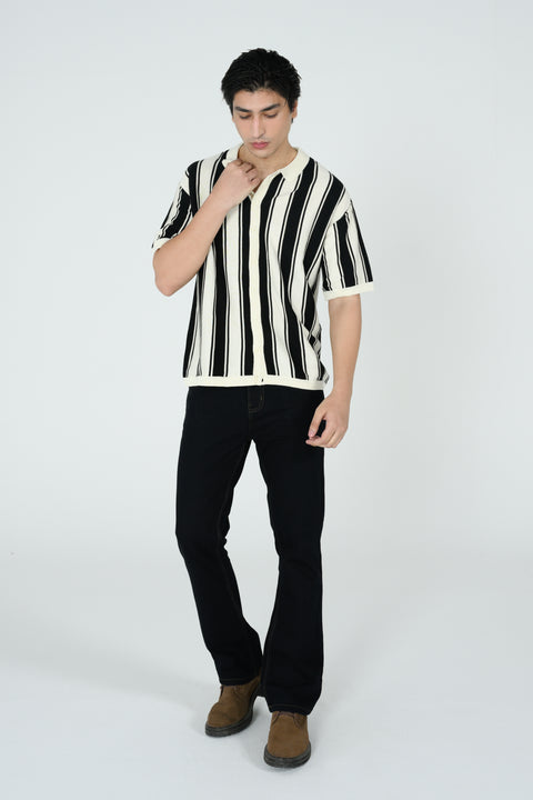RELAXED FIT BUTTON DOWN KNITTED POLO