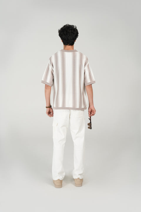 RELAXED FIT BUTTON DOWN KNITTED POLO