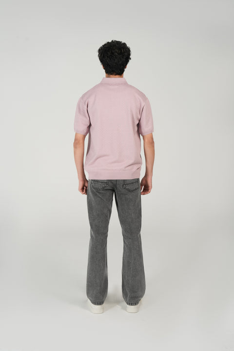 RELAXED FIT TEXTURED KNITTED POLO