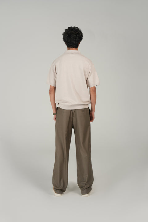RELAXED FIT TEXTURED KNITTED POLO