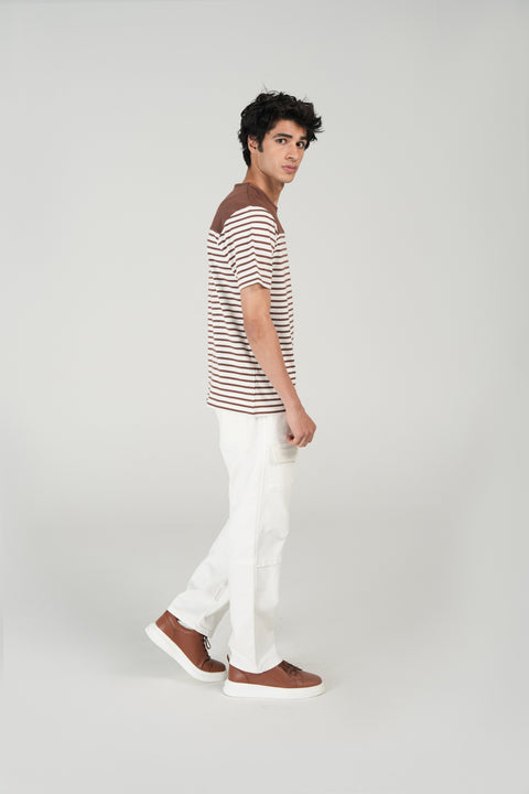 TEXTURED STRIPED TEE