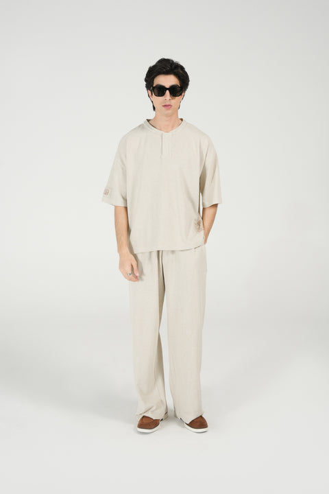 BOXY FIT TEXTURED HENLEY