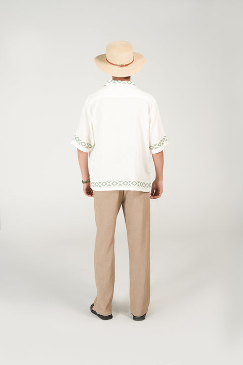 BAGGY FIT RESORT COLLAR PRINTED SHIRT