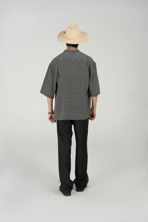 BAGGY FIT TEXTURED STRIPED SHIRT