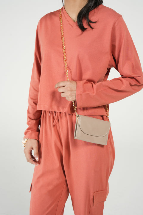CROPPED FULL SLEEVE T-SHIRT