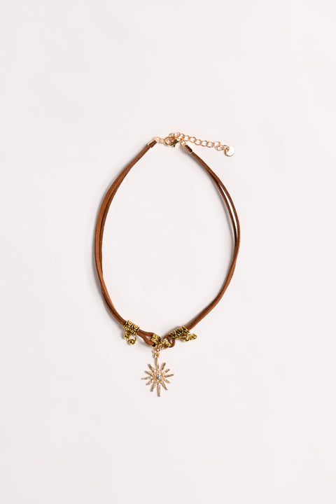 SUEDE CHARM NECKLACE