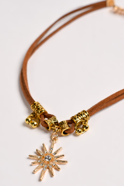 SUEDE CHARM NECKLACE