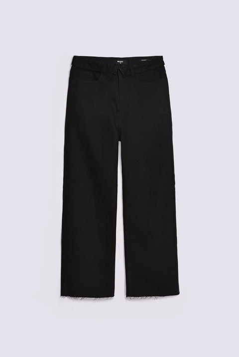 STRAIGHT FIT DENIM WITH BELT DETAIL