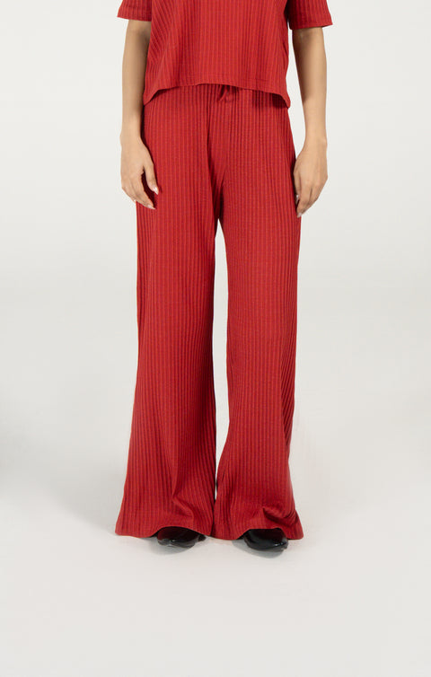 TEXTURED WIDE LEG TROUSER