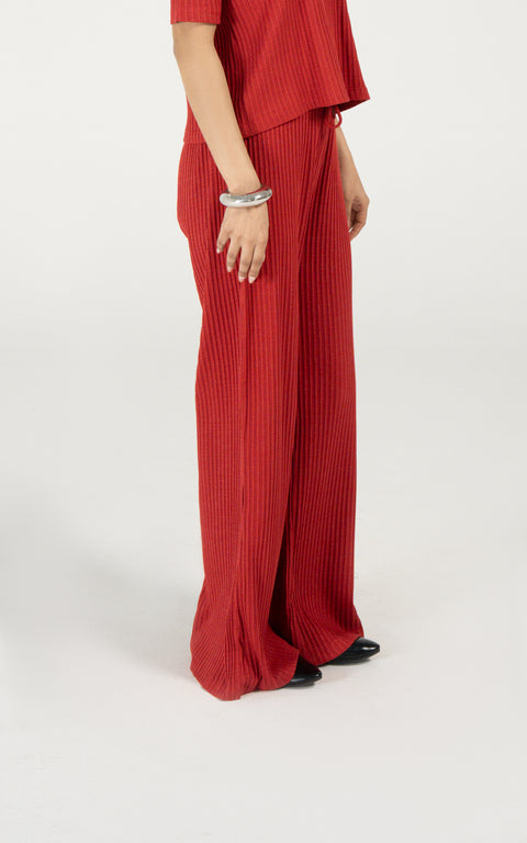 TEXTURED WIDE LEG TROUSER