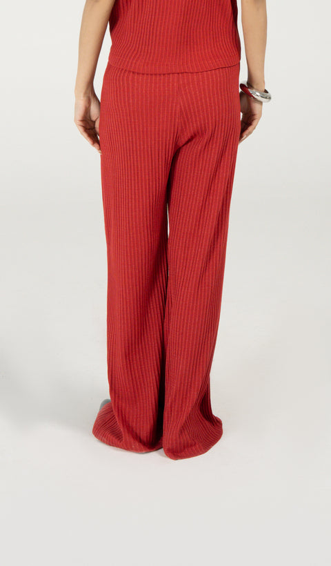 TEXTURED WIDE LEG TROUSER