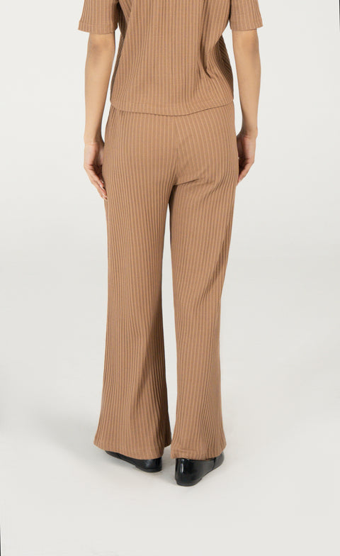 TEXTURED WIDE LEG TROUSER