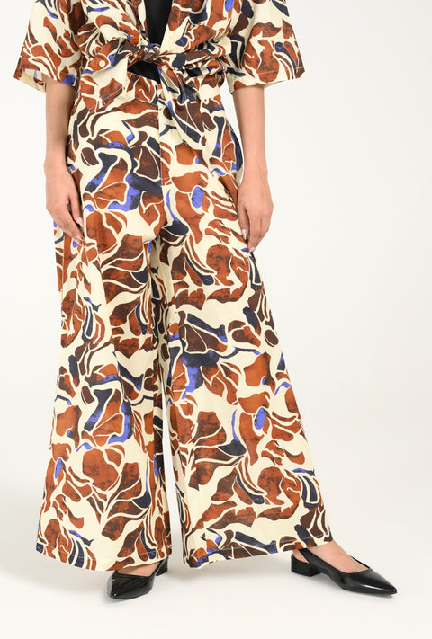PRINTED MEGA WIDE TROUSERS