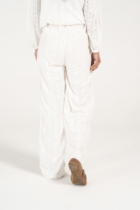 SCHIFFLI WIDE LEG TROUSERS