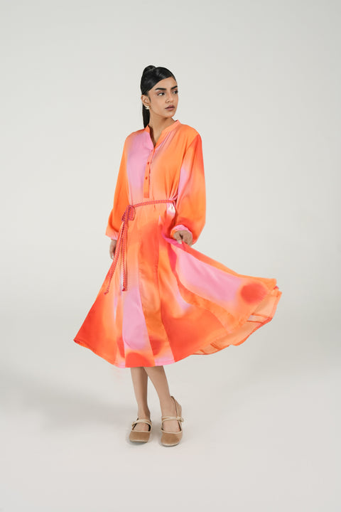 BELTED LONG DRESS