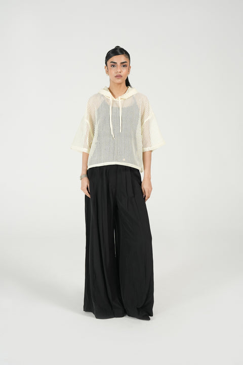HOODED MESH TOP