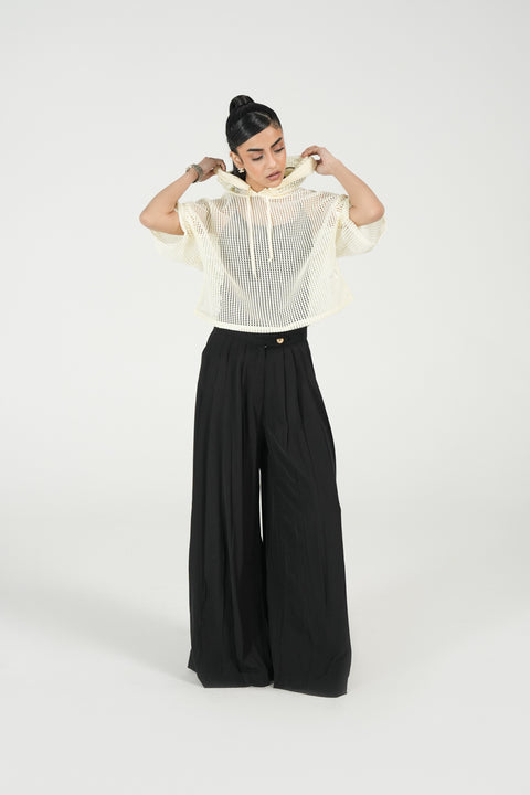HOODED MESH TOP