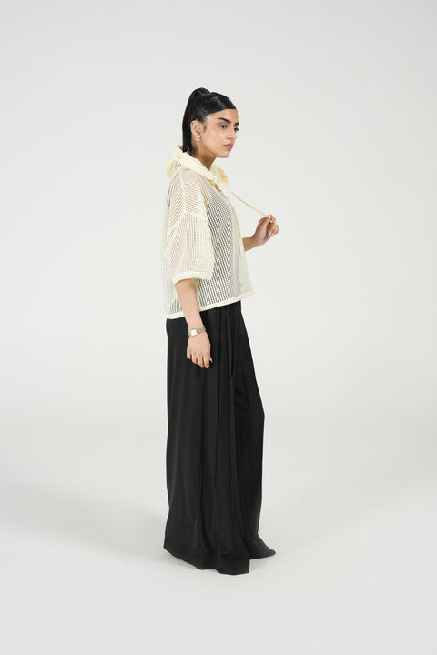 HOODED MESH TOP