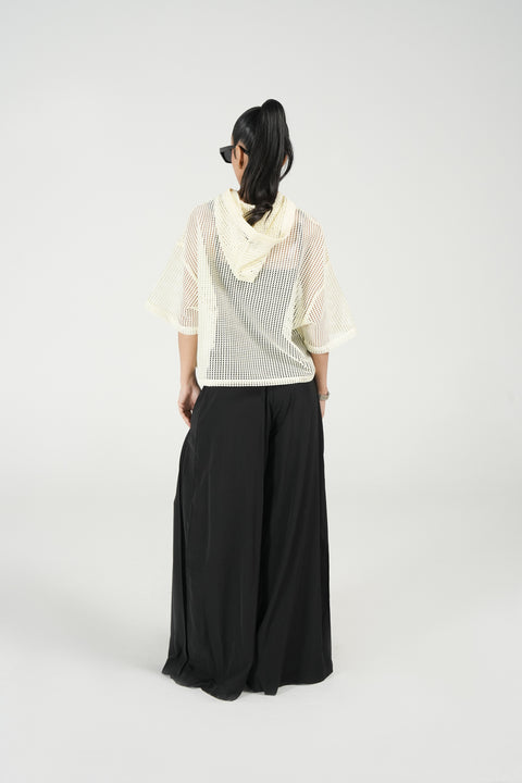 HOODED MESH TOP