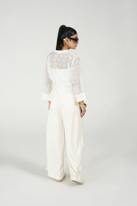 LACE BUTTON DOWN TOP