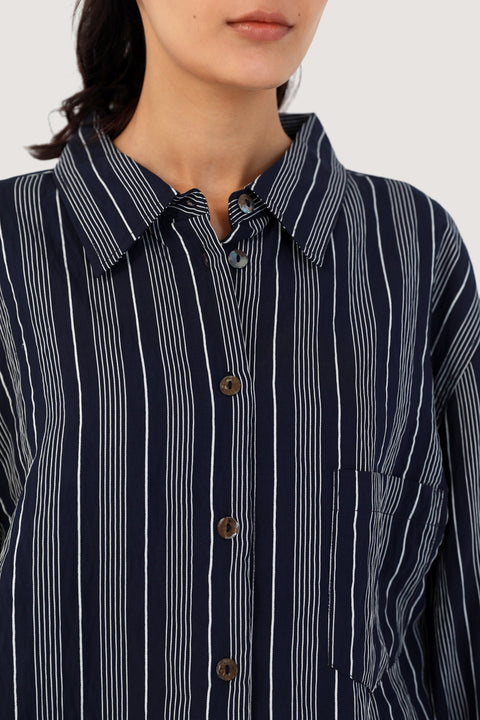 STRIPED TOP WITH SLEEVE DETAIL