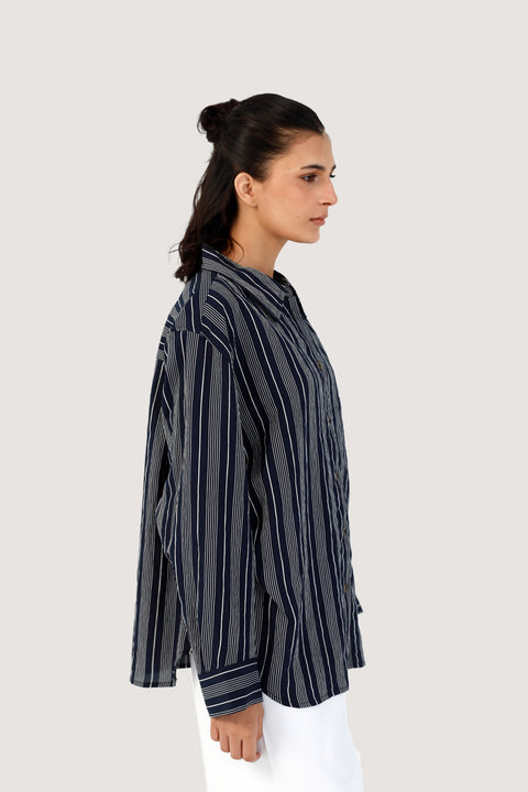 STRIPED TOP WITH SLEEVE DETAIL