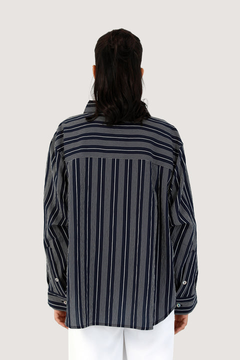 STRIPED TOP WITH SLEEVE DETAIL