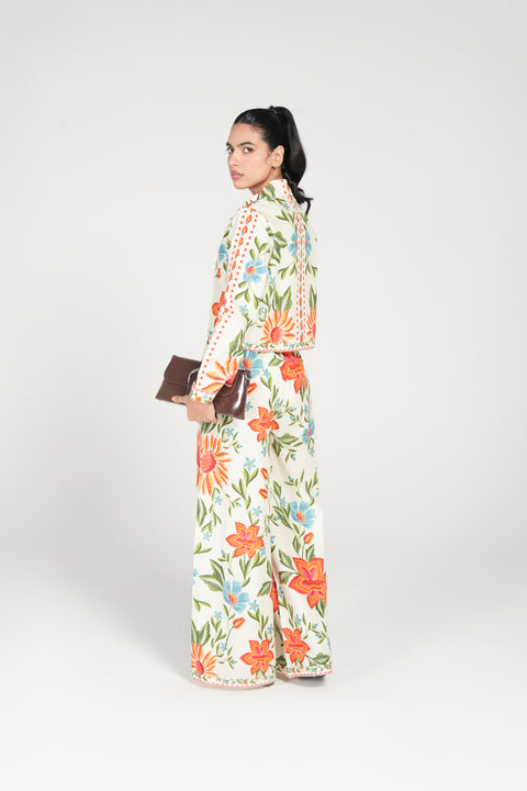 PRINTED BUTTON DOWN TOP