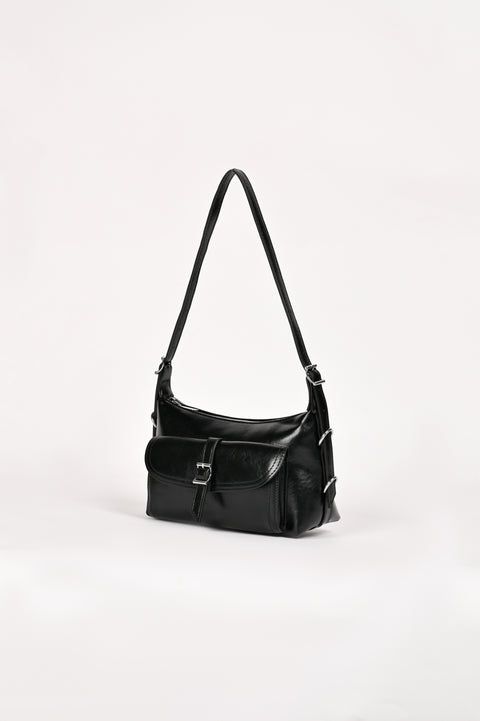 FRONT-BUCKLE SATCHEL BAG