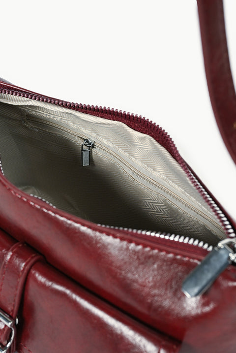 FRONT-BUCKLE SATCHEL BAG